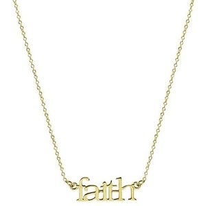 Argento Vivo 10K Yellow Gold “Faith” Pendant